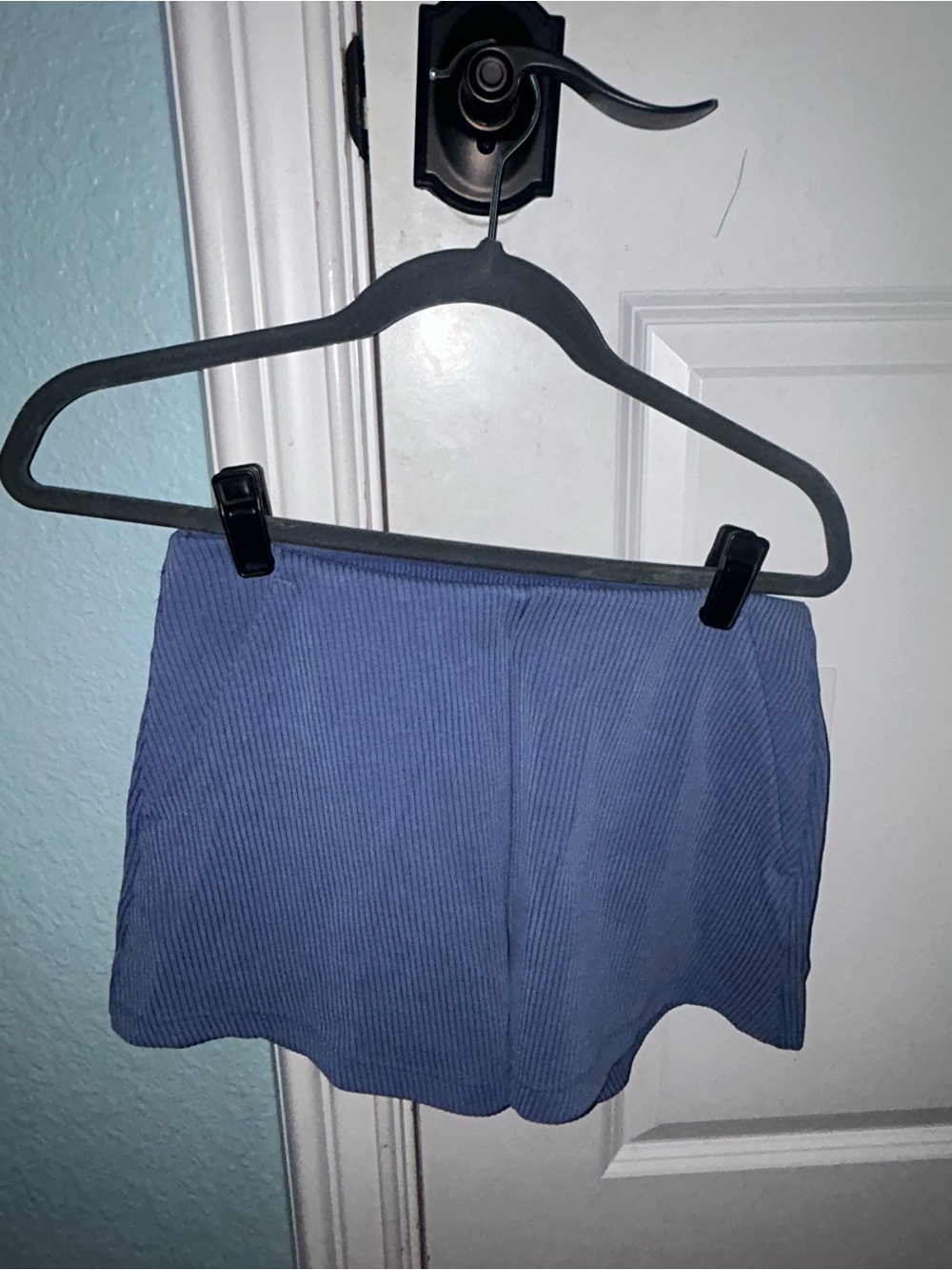 Ribbed Blue Lulu Shorts